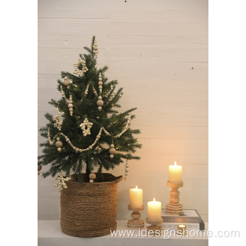 Press Wood Tealight Holders for Tealights with Bead